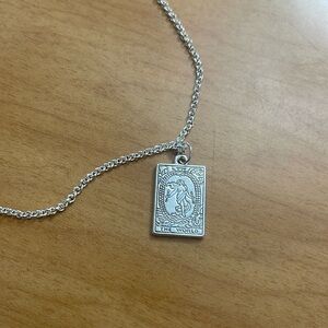 Tarot The World astrology necklace